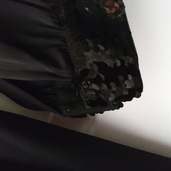 RACHEL ZOE💥New💥Black Sequin Trimmed Silk Dress - Picture 5 of 8